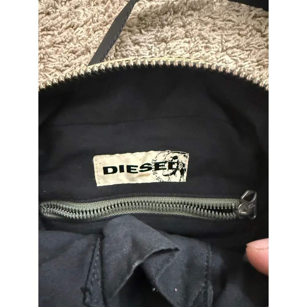 Diesel Olive Green Canvas Crossbody Bag Mohawk Logo Utility Messenger Messenger